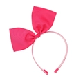 Détail du serre-tête nœud rose fuchsia avec dents antidérapantes pour coiffures de filles - Rose Vif (14)