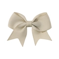 Minimalist beige grosgrain ribbon bow hair clip for babies and toddler girls - Apricot (565)
