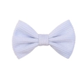 Light blue corduroy bow hair clip with vertical striped texture and symmetrical design - Light Blue Bow (5)