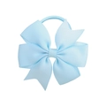 Detail of light blue grosgrain ribbon bow hair tie with elastic band for girls - Sky Blue (17)