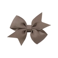 Classic brown grosgrain ribbon bow hair clip with textured fabric for kids and babies - Brown (839)