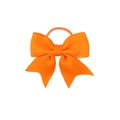 Chouchou orange vif avec nœud côtelé et bande élastique pour les cheveux des filles - Orange vif