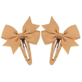 Coppia di fermagli per capelli per bambini con fiocco in nastro a costine color zenzero - Stile Zenzero (2)