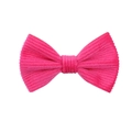 Bright pink corduroy striped bow hair clip for girls with soft ribbed fabric texture - Bright Pink Bow (7)