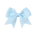 Mini baby blue grosgrain ribbon bow hair clip with textured fabric for girls - Baby Blue (305)