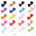 Lot de 20 serre-têtes colorés pour filles avec grands nœuds en ruban gros-grain variés - Couleurs Mixtes (20 Mix)