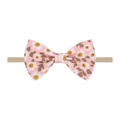 Fascia rosa con fiocco per neonati con stampe di margherite su morbido cinturino in nylon - Base Rosa Margherita Bianca (7)
