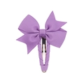 Fermaglio per capelli per bambine con fiocco in nastro grosgrain viola avvolto in stoffa - Viola (5)