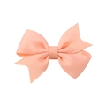 Classic coral pink grosgrain ribbon bow hair clip for children with V-cut ends - Coral Orange (720)