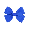 Classic bright royal blue grosgrain ribbon bow hair clip for girls with ribbed texture - Royal Blue (6)