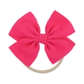 Soft rose red waffle fabric baby bow headband with seamless elastic nylon band - Rose Red (23)