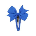 Pastel blue grosgrain ribbon bow hair clip with full fabric lining for girls - Blue (6)