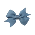 Navy blue grosgrain ribbon bow hair clip for girls with fishtail ends and a minimalist design - Blue (338)