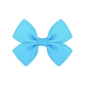 Cute light blue ribbed fabric bow hair clip for girls, minimalist hair accessory for ponytail - Light Blue (7)