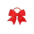 Élastique à cheveux mignon avec nœud en ruban gros-grain rouge pour filles, couleur unie - Rouge