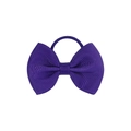Dark purple grosgrain ribbon bow hair tie for girls with elastic band on white background - Purple (26)