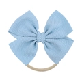 Infant light blue bubble texture bow headband with skin-tone high elastic nylon band - Light Blue (13)
