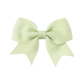 Mint green grosgrain ribbon bow hair clip for baby girls with classic double loop design - Mint Green (524)
