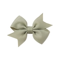 Classic sage green grosgrain ribbon bow hair clip for toddlers with textured finish - Pale Green (567)