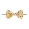 Bandeau bébé avec nœud floral jaune et ruban en nylon souple élastique pour enfants - Style Floral Pastoral Jaune Vif (10)