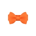 Mini orange grosgrain ribbon bow hair clip for girls with a vibrant candy-colored finish - Bright Orange (31)