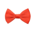 Orange red striped bow hair clip in soft corduroy fabric for children and girls - Brick Red Bow (11)