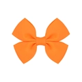Classic bright orange grosgrain ribbon hair bow for girls with symmetric four-petal design - Orange (9)