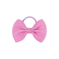 Pink grosgrain ribbon bow hair tie for girls with elastic band on white background - Pink (28)