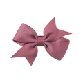 Chic mauve grosgrain bow hair clip for girls with elegant ribbed texture and solid color - Dark Pink (174)