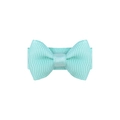 Detail of a small mint green grosgrain ribbon bow hair clip with a sturdy metal base - Mint Green (35)