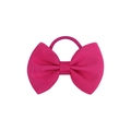 Rose red grosgrain ribbon bow hair tie with classic elastic band for girls - Rose Pink (29)