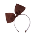 Serre-tête vintage pour enfants avec grand nœud marron foncé en tissu côtelé antidérapant - Marron Foncé (3)