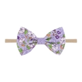 Bandeau à fleurs violet clair avec ruban en nylon élastique pour bébés et enfants - Style Floral Violet Blanc Jaune (12)