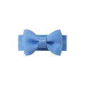 Mini light blue grosgrain ribbon bow hair clip for kids and toddlers with metal BB clip - Azure (36)