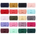 Set of 20 vibrant nylon baby headbands with large bows in various solid colors - 20 Colors Mixed
