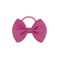 Rose pink grosgrain ribbon bow hair tie with high elastic band for children - Magenta (30)