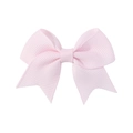 Minimalist light pink grosgrain ribbon bow hair clip for babies and girls in solid color - Light Pink (103)
