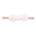 Fascia per neonati con fiocco in pizzo bianco e nastro in nylon elastico morbido - Stile in Pizzo Intagliato Bianco (1)