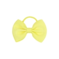 Bright yellow grosgrain ribbon bow hair tie for girls with durable elastic band - Yellow (32)