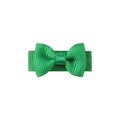 Mini emerald green grosgrain ribbon bow hair clip with textured fabric for kids - Emerald Green (38)