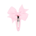 Pink grosgrain ribbon bow hair clip for girls with fabric wrapped metal BB hairgrip - Light Pink (11)