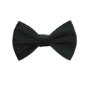 Detailed view of black corduroy bow hairclip with vertical striped fabric texture - Charcoal Bow (15)