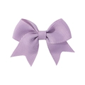 Mini purple grosgrain ribbon bow hair clip for baby girls with textured fabric finish - Light Purple (434)