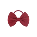 Classic dark red grosgrain ribbon bow hair tie with elastic band for little girls - Dark Red (33)