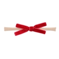 Fascia per neonata con fiocco in velluto rosso e morbido cinturino in nylon - Fiocco in Velluto Rosso (2)