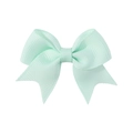 Mini mint green grosgrain ribbon bow hair clip with double loops and swallowtail cut - Mint Green (513)