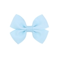 Sky blue grosgrain ribbon hair bow clip for girls with a classic ribbed texture - Sky Blue (17)