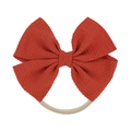 Soft nylon baby headband with large brick red waffle texture bow for toddlers - Brick Red (24)