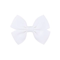 Classic pure white grosgrain ribbon hair bow clip for girls and kids with textured finish - White (18)