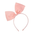Détail d'un serre-tête rose à nœud papillon en ruban côtelé avec dents antidérapantes - Rose (8)
